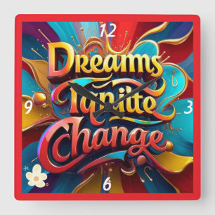 Relógio Quadrado "Transforme seu mundo"