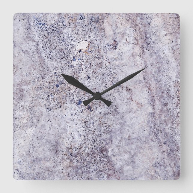 Relógio Quadrado Travertine Stone Pattern Acrylic Wall Clock (Frente)