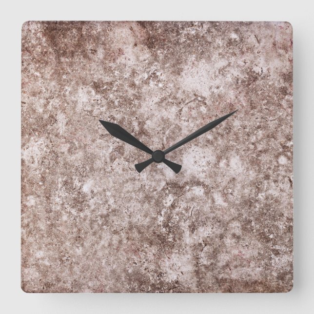 Relógio Quadrado Travertine Stone Pattern Acrylic Wall Clock (Frente)