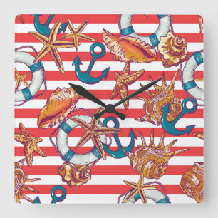 Relógio Quadrado Trendy Beach Pattern