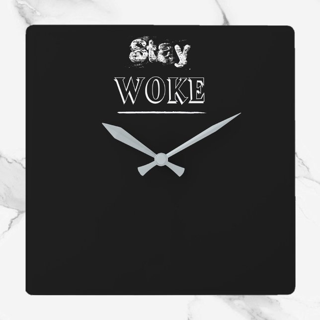 Relógio Quadrado Trendy Black and White Keep Wown Clock (Bookmark my store!
https://www.zazzle.com/store/capricepetit)