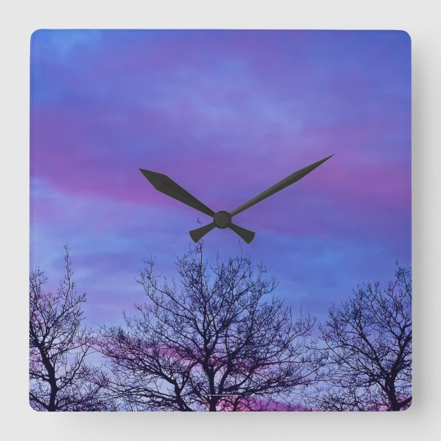 Relógio Quadrado Três Árvores (Frente)