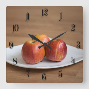 Relógio Quadrado Três maçãs maduras