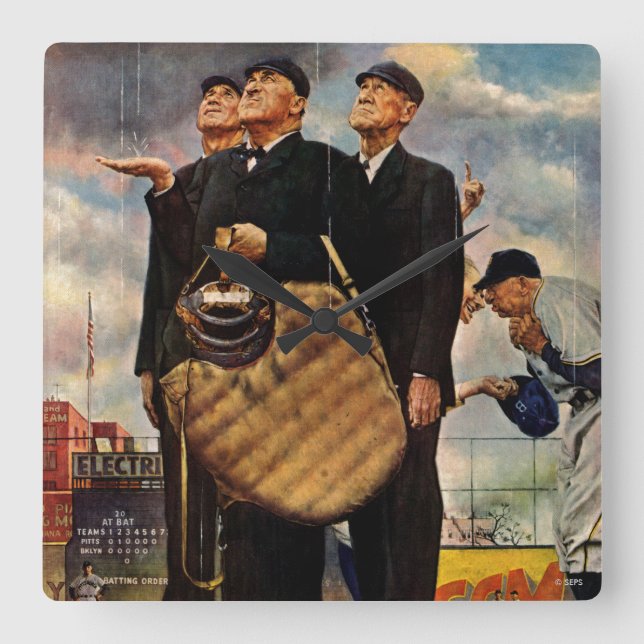 Relógio Quadrado Três Umpires (Frente)