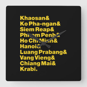 Relógio Quadrado Trilha / Circuito de Banana Pancake