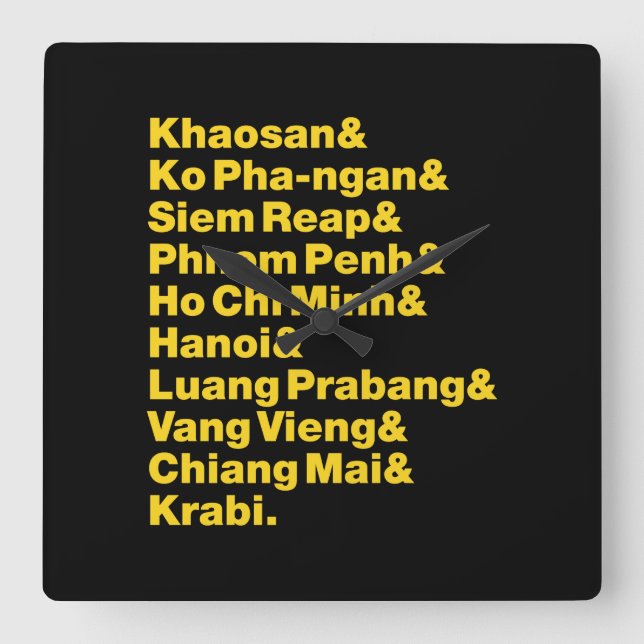 Relógio Quadrado Trilha / Circuito de Banana Pancake (Frente)