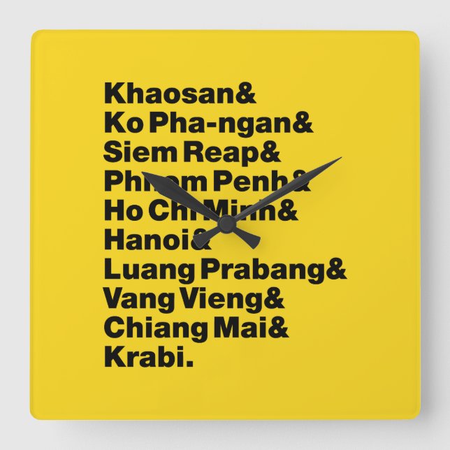 Relógio Quadrado Trilha / Circuito de Banana Pancake (Frente)