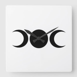Relógio Quadrado Triple Goddess Moons Wall Clock