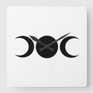 Relógio Quadrado Triple Goddess Moons Wall Clock