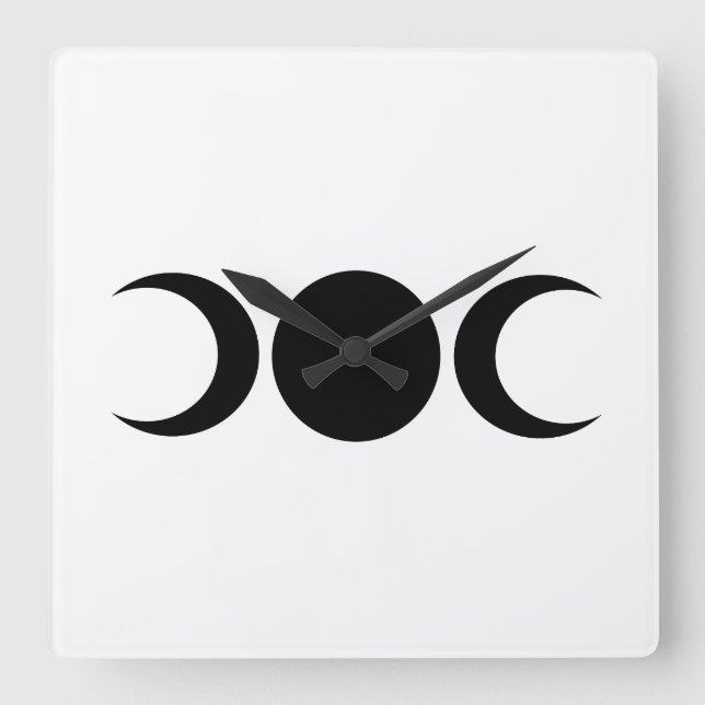 Relógio Quadrado Triple Goddess Moons Wall Clock (Frente)