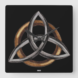 Relógio Quadrado Triquetra (Brown/Silver)