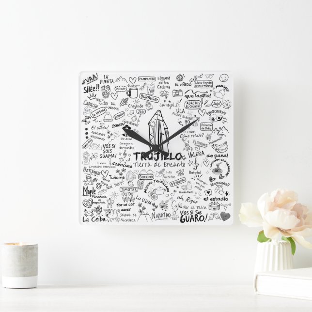 Relógio Quadrado Trujillo Venezuela Tierra de Encanto – Orgullo Ve (Lar)