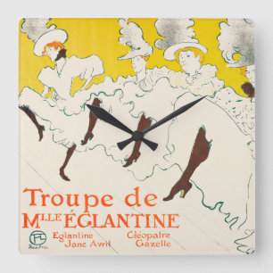 Relógio Quadrado Trupe de Mademoiselle Eglantine, Toulouse Lautrec