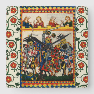 RELÓGIO QUADRADO TURNAÇÃO MEDIEVAL, LUTA CONTRA KNIGHTS E DAMSELS