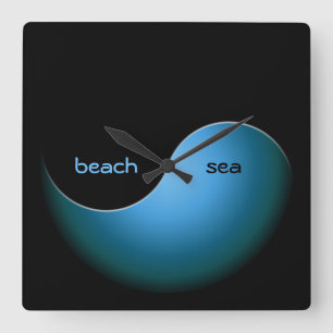 Relógio Quadrado turquesa yin yang