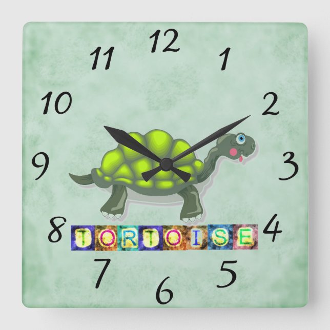 Relógio Quadrado Turtle Clock (Frente)