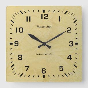 Relógio Quadrado Tuscan Sun Faux Finish 2.0