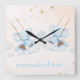 Relógio Quadrado Twin Elephants leva voo