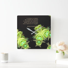 Relógio Quadrado "Two yellow heart in black from gold" & Futuro