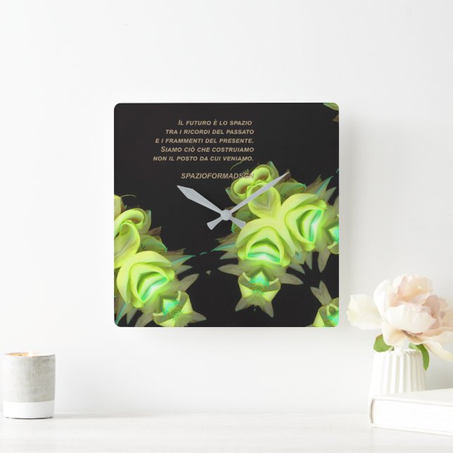 Relógio Quadrado "Two yellow heart in black from gold" & Futuro (Lar)