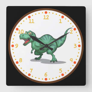 Relógio Quadrado Tyrannousaurus Rex Dinosaur Square Wall Clock