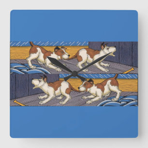 Relógio Quadrado UCH! cachorro morde cachorro