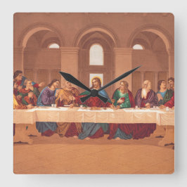 Relógio Quadrado Última Ceia de Jesus Cristo
