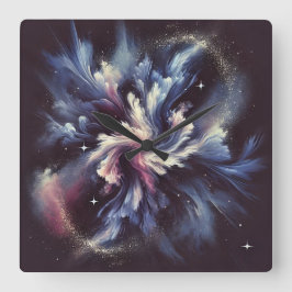 Relógio Quadrado Um design de abstrato-galáxia captando o mistério