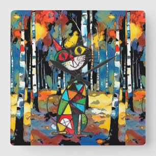 Relógio Quadrado Um Dia Abstrato