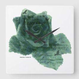 Relógio Quadrado Um Pássaro Me Disse Rosa