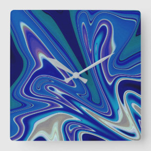 Relógio Quadrado Um Salpico de Azul 