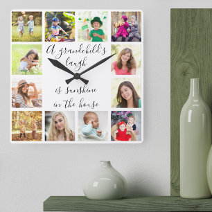 Relógio Quadrado Uma citação de 12 fotos em branco