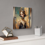 Relógio Quadrado Uma visão da arte Deco Elegance AI Art de Xzendor7<br><div class="desc">Uma Visão da Arte Deco Elegância AI Concept Art de Xzendor7; como o fim da era vê seu último pôr do sol. Leia A Breve História No Meu Site: https://xzendor7.com/a-vision-of-art-deco-elegance-by-xzendor7/</div>