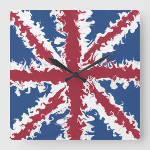 Relógio Quadrado Union Flag Art GMT Timepece