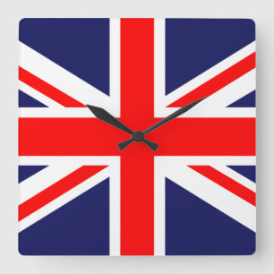 Relógio Quadrado Union Jack - Bandeira do Reino Unido