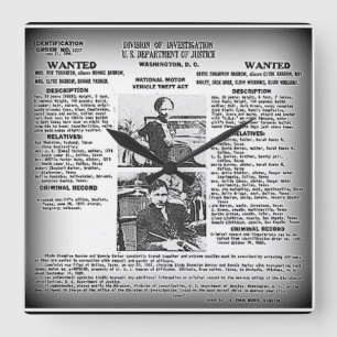 Relógio Quadrado Unique Bonnie & Clyde /wall clock