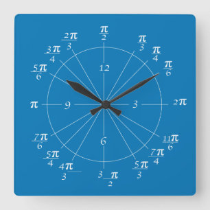 Relógio Quadrado Unit Circle Clock-Blue