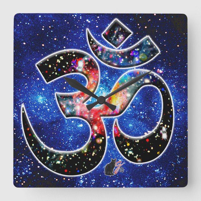 Relógio Quadrado Universal OM Dhyana (Frente)