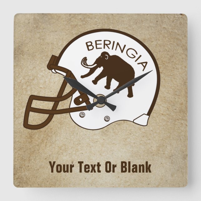 Relógio Quadrado Universidade de Beringia Mammoth Helmet (Frente)