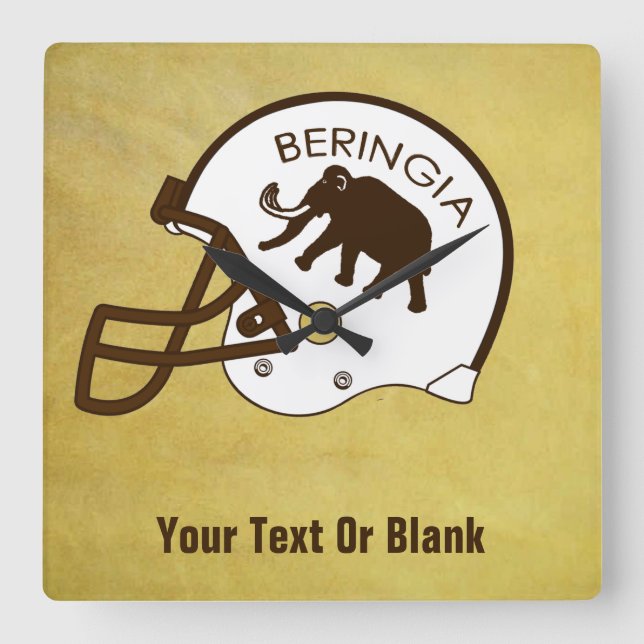 Relógio Quadrado Universidade de Beringia Mammoth Helmet (Frente)