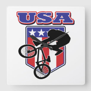 Relógio Quadrado USA-BMX Biker