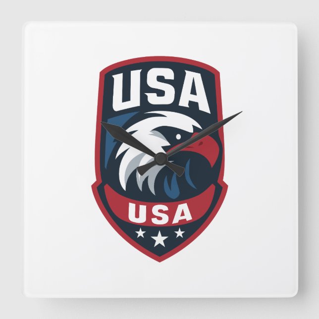 Relógio Quadrado USA Eagle Sports Crest (Frente)