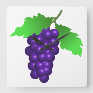 Relógio Quadrado Uvas