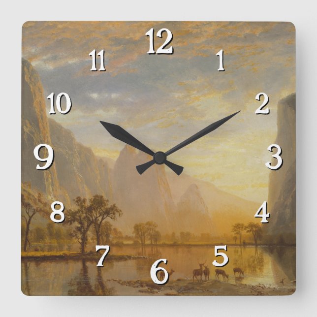 Relógio Quadrado Vale do Yosemite (1864) - Albert Bierstadt (Frente)