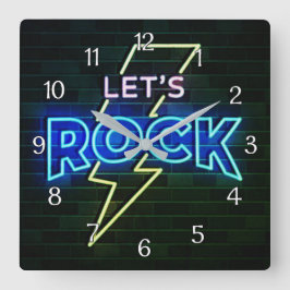 Relógio Quadrado Vamos Rock Lightning Bolt