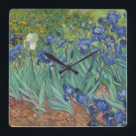 Relógio Quadrado Van Gogh Irises Painting<br><div class="desc">Este design pode ser personalizado escolhendo a opção Editar Design. Você também pode transferir para outros itens. Entre em contato comigo em colorflowcreations@gmail.com ou use a opção de bate-papo no topo da página se você quiser ter este design em outro produto ou precisar de assistência. Veja mais designs ou siga-me...</div>