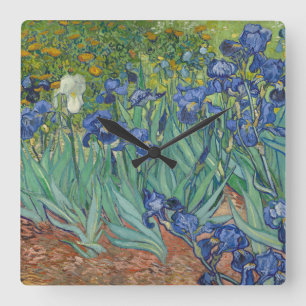 Relógio Quadrado Van Gogh Irises Painting
