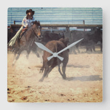 Vaqueira Corral Separando Gado Western 