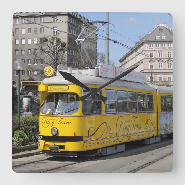 Relógio Quadrado Vara Anel de Viena (Frente)