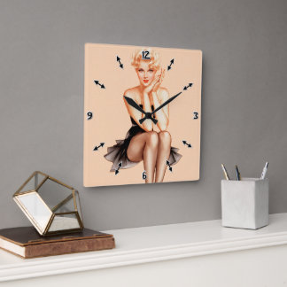 Relógio Quadrado Varga Girl Cobrir Art de Alberto Vargas